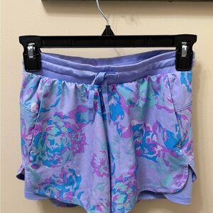 Youth Large Lilac Floral Drawstring Shorts